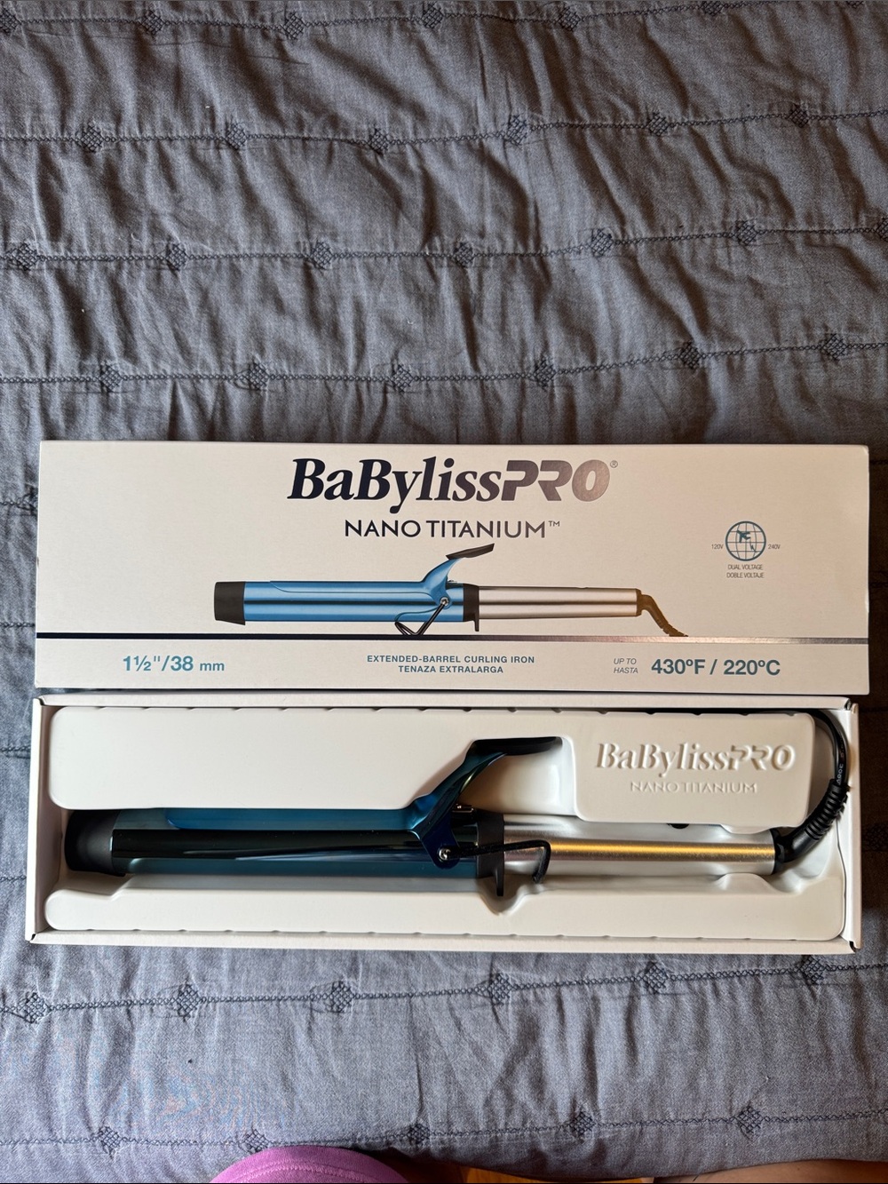 BaBylissPRO extended barrel Nano Titanium Curling Iron